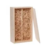 Cadeauverpakking wijnkist hout 2-vaks kist hout met schuifdeksel Cadeauverpakking wijnkist hout 2-vaks kist hout met schuifdeksel