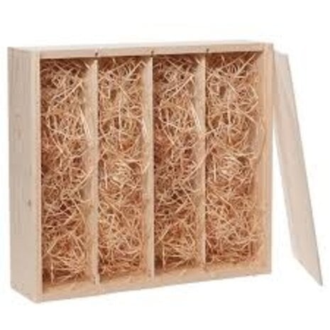 Cadeauverpakking wijnkist hout 4-vaks kist hout met schuifdeksel Cadeauverpakking wijnkist hout 4-vaks kist hout met schuifdeksel