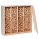Cadeauverpakking wijnkist hout 4-vaks kist hout met schuifdeksel Cadeauverpakking wijnkist hout 4-vaks kist hout met schuifdeksel