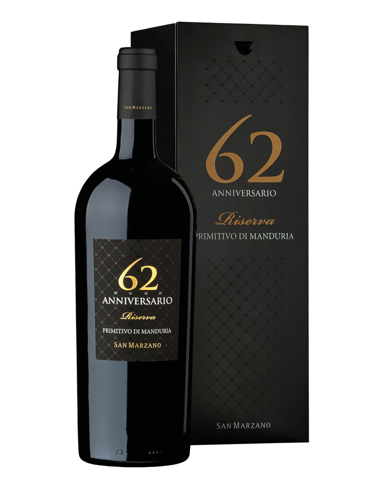 San Marzano ANNIVERSARIO 62 RISERVA PRIMITIVO DI MANDURIA DOP 2018 (3.0 liter San Marzano ANNIVERSARIO 62 RISERVA PRIMITIVO DI MANDURIA DOP 2018 (3.0 liter