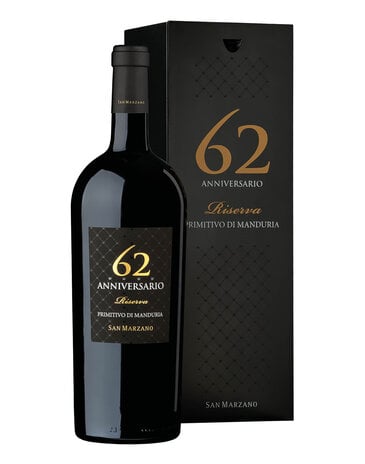 San Marzano ANNIVERSARIO 62 RISERVA PRIMITIVO DI MANDURIA DOP 2018 (3.0 liter San Marzano ANNIVERSARIO 62 RISERVA PRIMITIVO DI MANDURIA DOP 2018 (3.0 liter