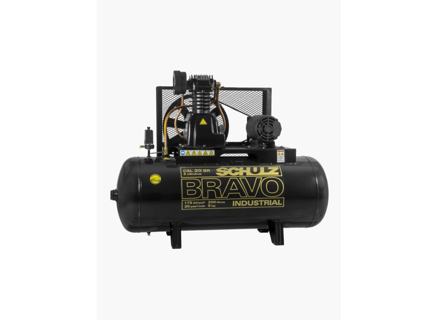 Schulz Air compressor CSL-20BR/200 lts, 5.5HP, 3 phase, 220/380V, 50 HZ, 2 poles