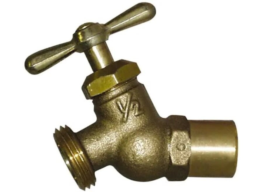 1/2″ Pipe, 125 psi WOG Rating, Brass Hose Bibb, Stop Valve