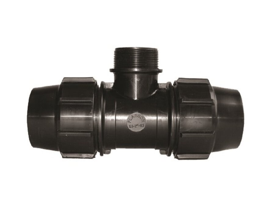 Compression Tee with male off-take-acu-tech-piping 32-3/4-32
