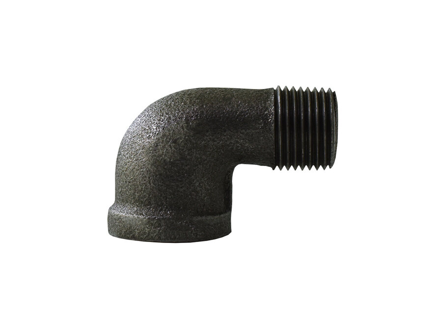 3/4” MPT x 3/4″ FPT Black Malleable Banded 90º Street Elbow