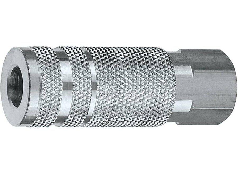 Tru-Flate 13-435 1/4" Female NPT Coupler, Silver