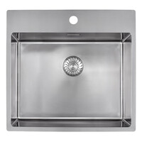 HOMESB004 Spoelbak 540x520 mm, Rvs, Opbouw/onderbouw/vlakinbouw