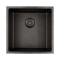 HOMESB015 Spoelbak 450x450 mm, Zwart, Opbouw/onderbouw
