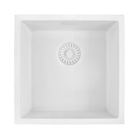 HOMESB024 Spoelbak 450x450 mm, Wit, Opbouw/onderbouw