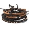 Lederen armbanden bruin Musthaves - set van 3 stuks - verstelbaar