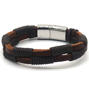 Armband Heren - Bruin Leer - RVS Sluiting - Musthaves