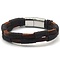 Musthaves Armband Heren - Bruin Leer - RVS Sluiting - Musthaves - 21 cm - Bruin - Zwart - Zilverkleurig