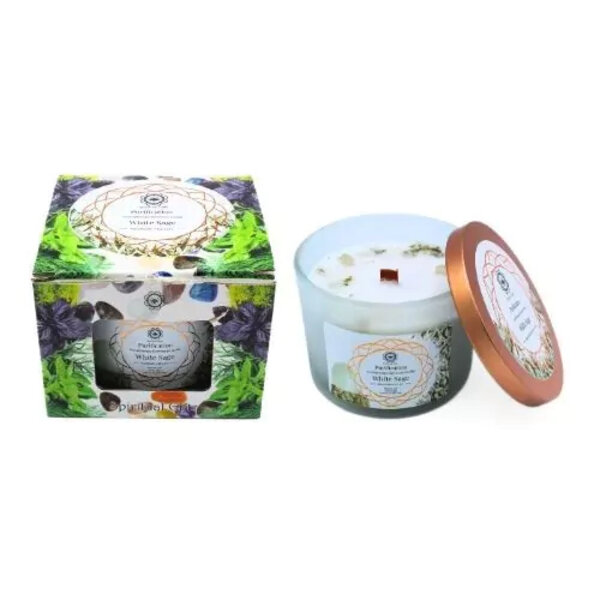 Green Tree Candle Company Edelsteenkaars White Sage Purification - Aromatherapie - Green Tree