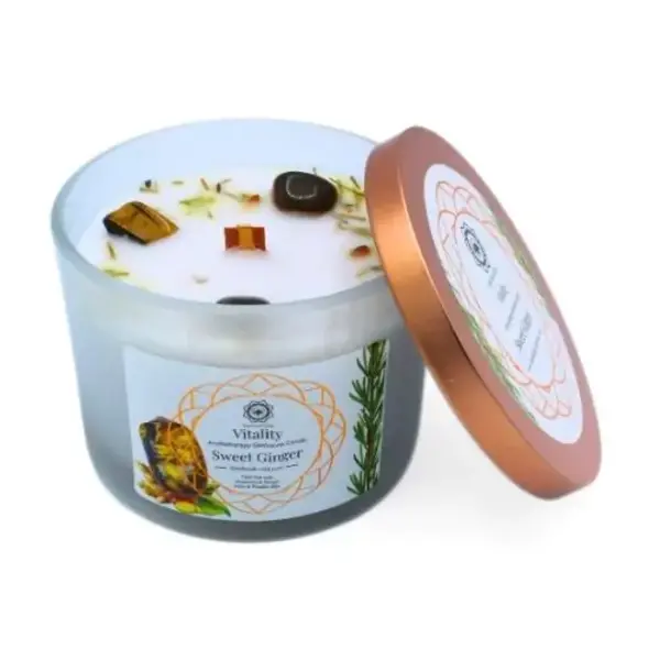 Green Tree Candle Company Edelsteenkaars Sweet Ginger Vitality - Aromatherapie - Green Tree