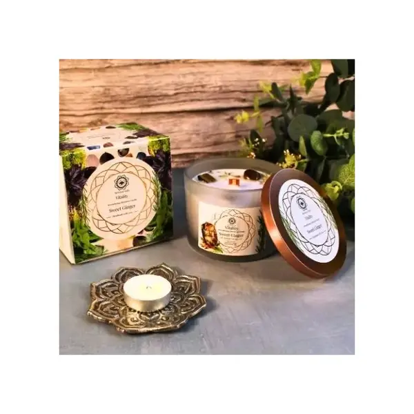 Green Tree Candle Company Edelsteenkaars Sweet Ginger Vitality - Aromatherapie - Green Tree