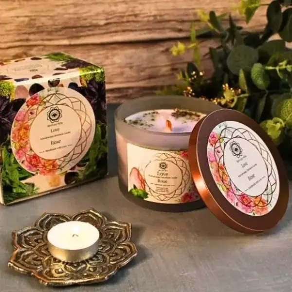Green Tree Candle Company Edelsteenkaars Rose Love - Aromatherapie - Green Tree