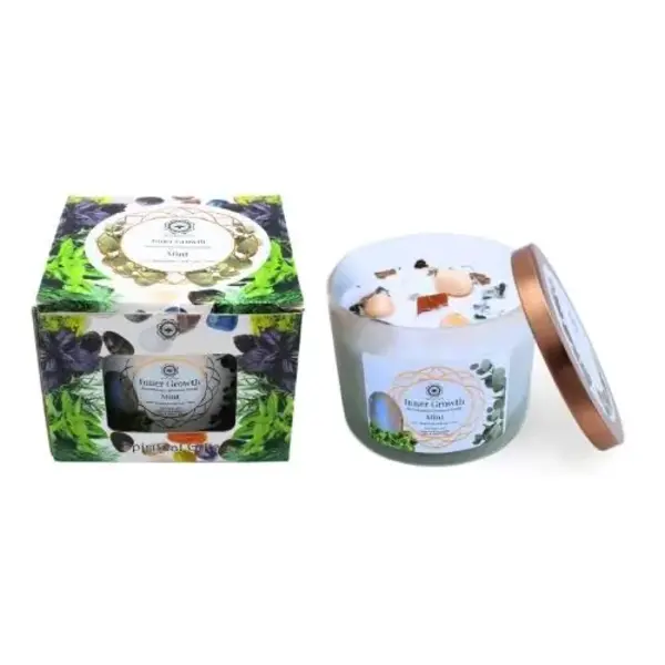 Green Tree Candle Company Edelsteenkaars Mint Inner Growth - Aromatherapie - Green Tree