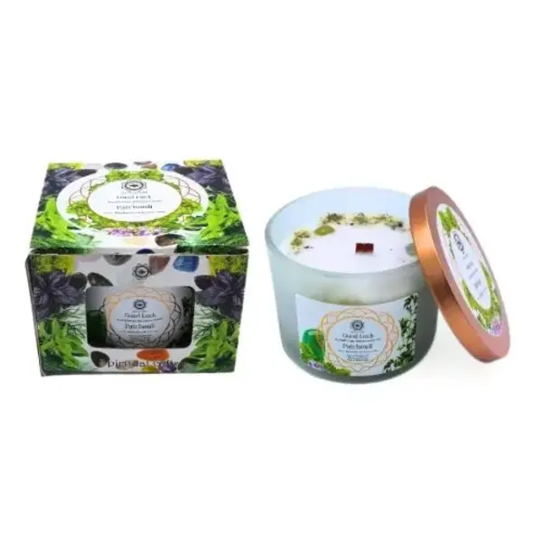 Green Tree Candle Company Edelsteenkaars Patchouli Good Luck - Aromatherapie - Green Tree