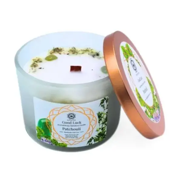 Green Tree Candle Company Edelsteenkaars Patchouli Good Luck - Aromatherapie - Green Tree