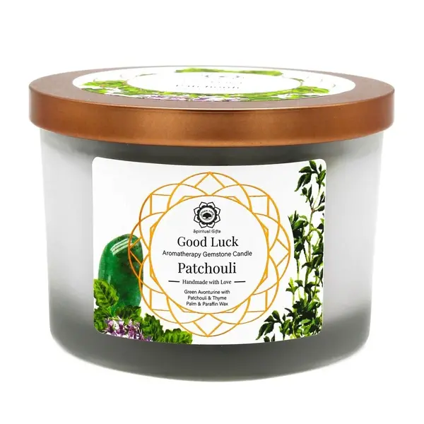 Green Tree Candle Company Edelsteenkaars Patchouli Good Luck - Aromatherapie - Green Tree