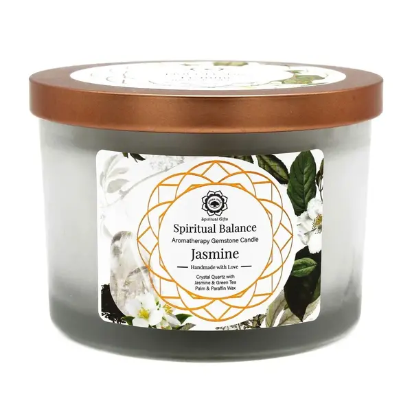 Green Tree Candle Company Edelsteenkaars Jasmine Spiritual Balance - Aromatherapie - Green Tree