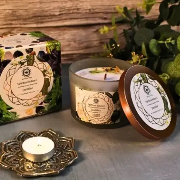 Green Tree Candle Company Edelsteenkaars Jasmine Spiritual Balance - Aromatherapie - Green Tree