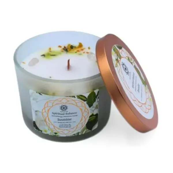 Green Tree Candle Company Edelsteenkaars Jasmine Spiritual Balance - Aromatherapie - Green Tree