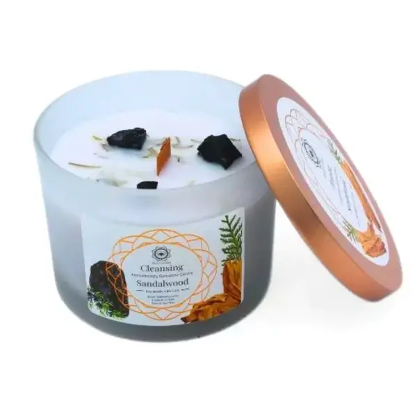 Green Tree Candle Company Edelsteenkaars Sandalwood Cleansing - Aromatherapie - Green Tree