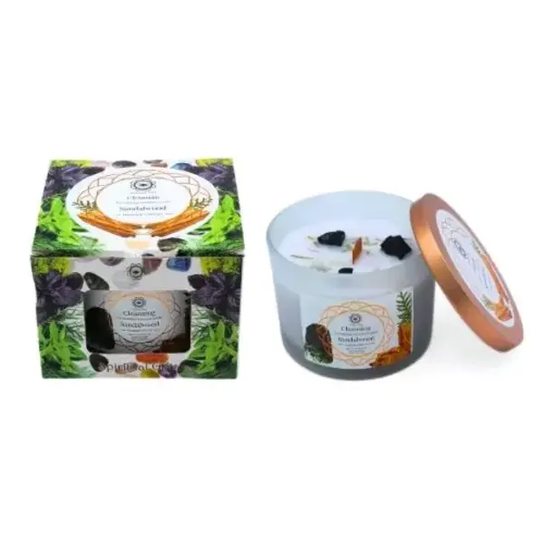 Green Tree Candle Company Edelsteenkaars Sandalwood Cleansing - Aromatherapie - Green Tree
