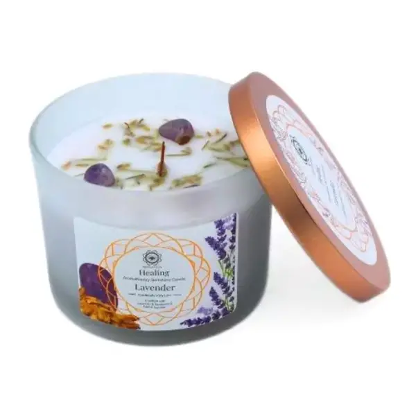 Green Tree Candle Company Edelsteenkaars Lavender Healing - Aromatherapie - Green Tree