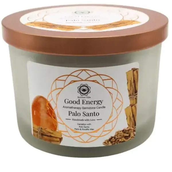 Green Tree Candle Company Edelsteenkaars Palo Santo Good Energy - Aromatherapie - Green Tree