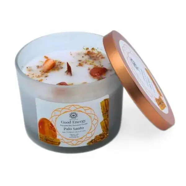 Green Tree Candle Company Edelsteenkaars Palo Santo Good Energy - Aromatherapie - Green Tree