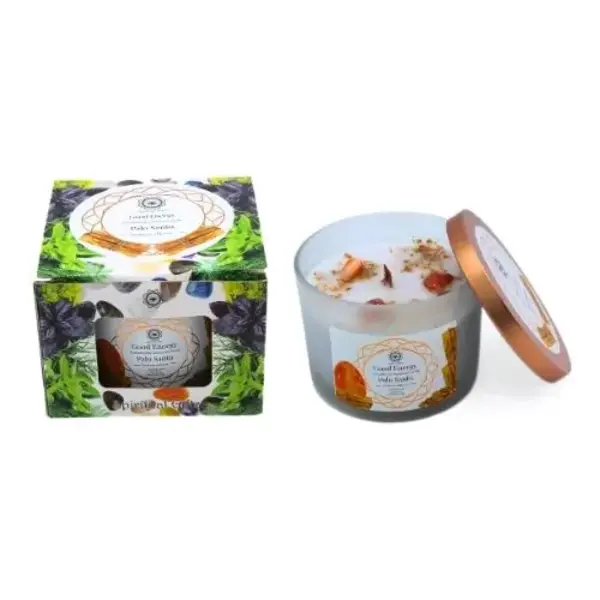 Green Tree Candle Company Edelsteenkaars Palo Santo Good Energy - Aromatherapie - Green Tree
