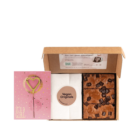 Hooray, it’s a girl! | Vegan Brownies | Wondercard sterretje