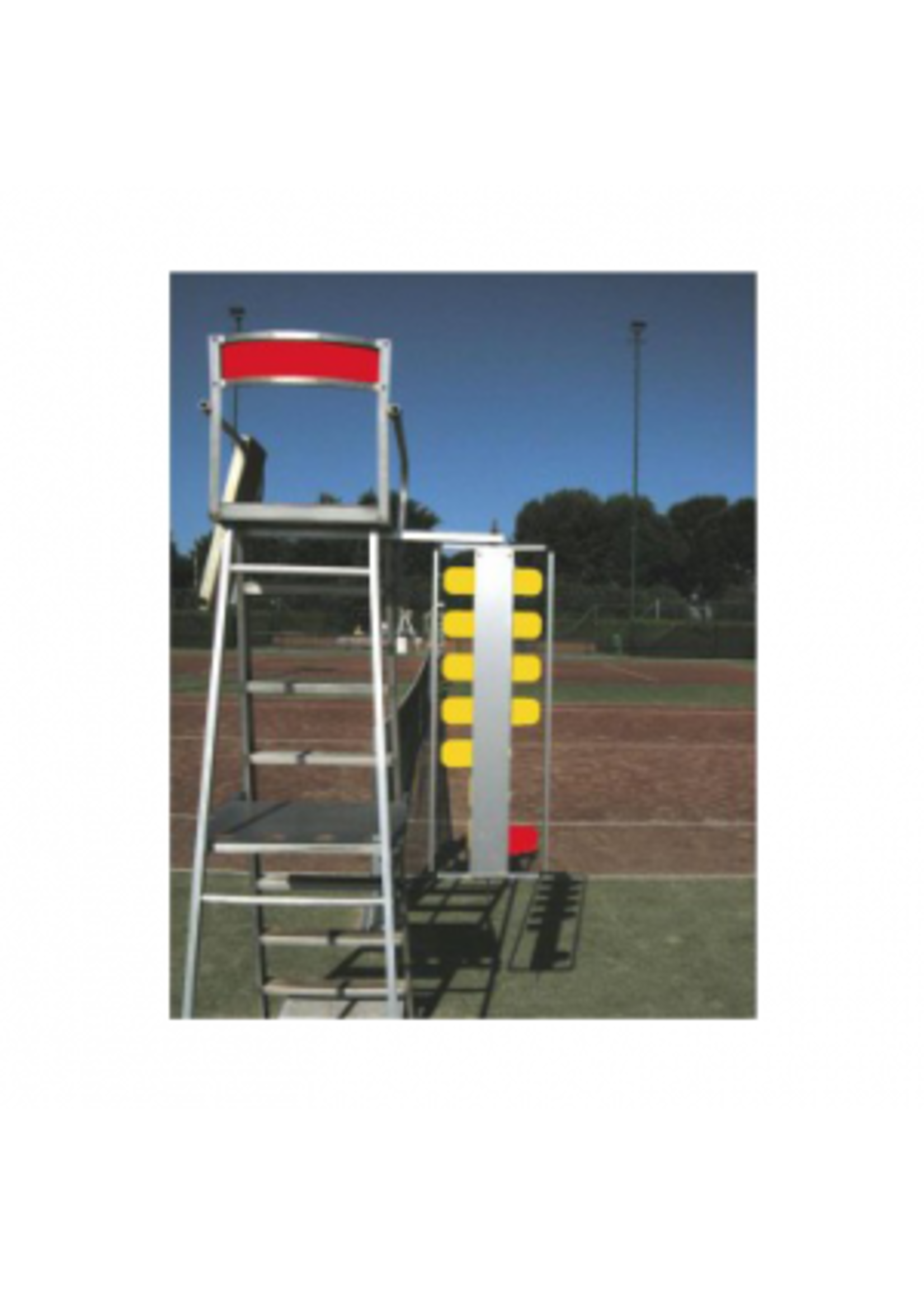 300 scoreboard fixed on an referee chair with side protection