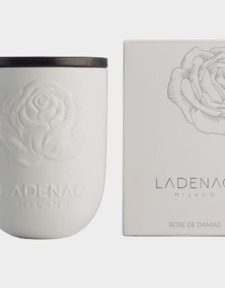 ladenac milano geurkaars damascus rose ceramica collectie 200 gr
