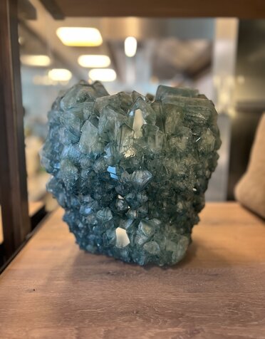 mineral series by isaac monte mineral series vase medium plus ice blue