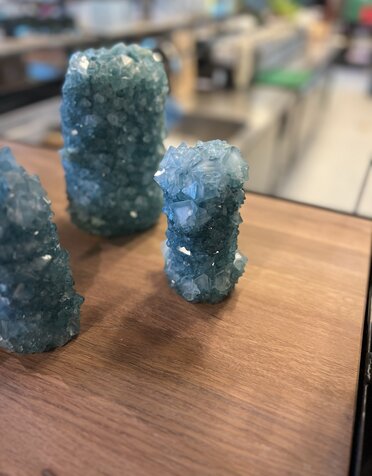 mineral series by isaac monte crystal vase mini ice blue