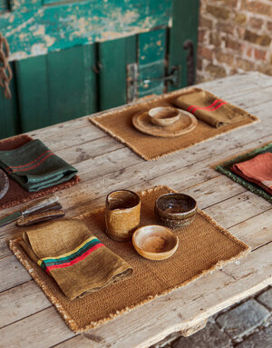 libeco home placemat jasper leather ginger 35x50 cm