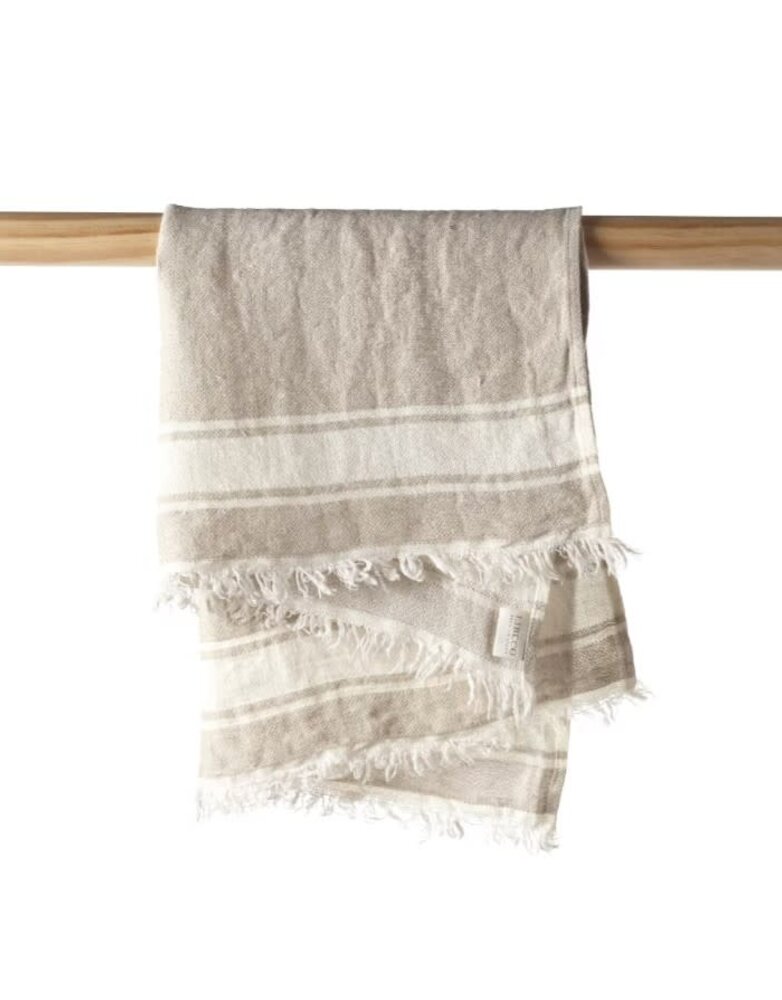 libeco home the belgian towel theedoek flax stripe 55x65