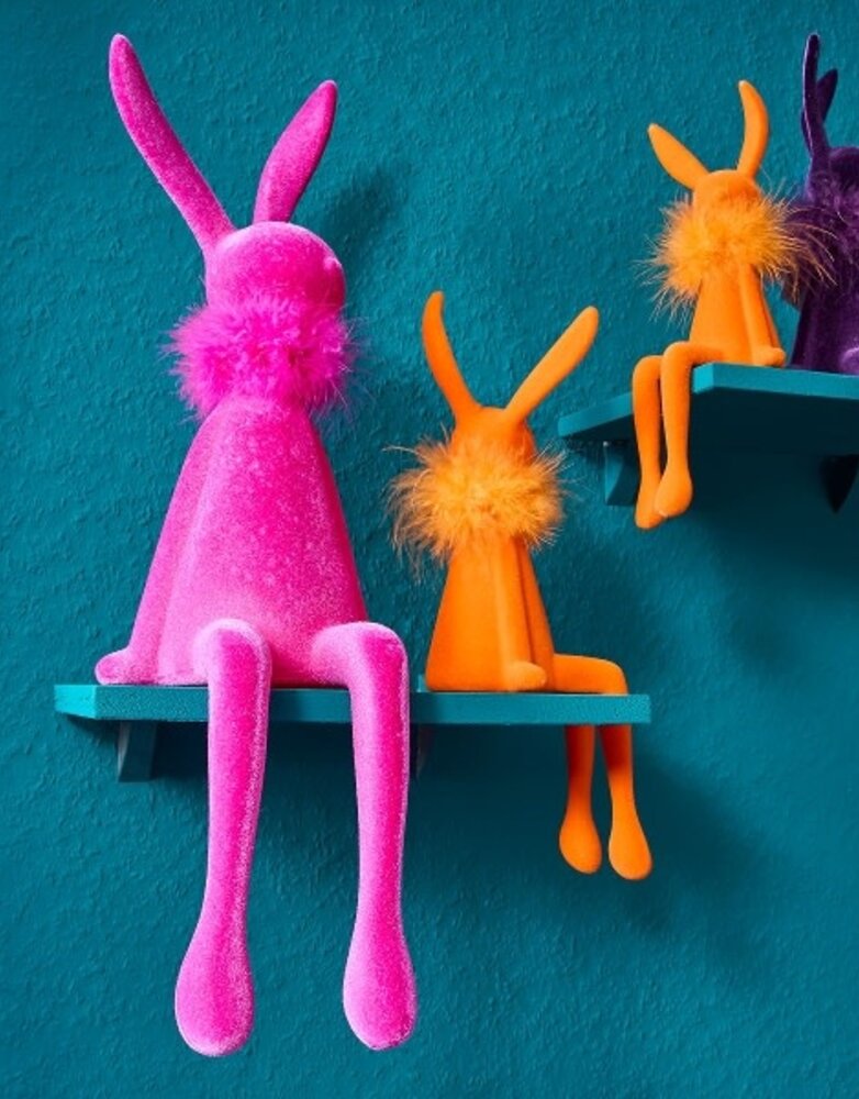 NOT\STANDARD LABEL roze bunny met boa 18x56cm