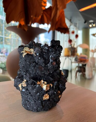 mineral series by isaac monte mini vase limited edition black gold