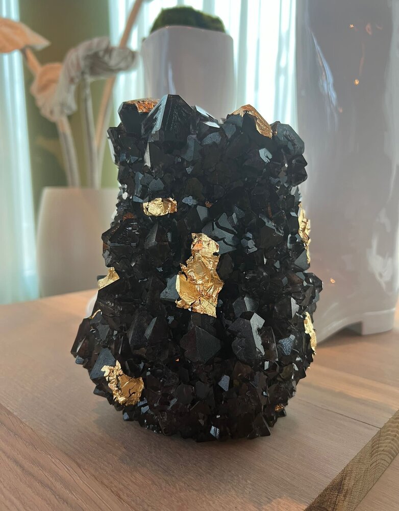 mineral series by isaac monte small vase limited edition black gold