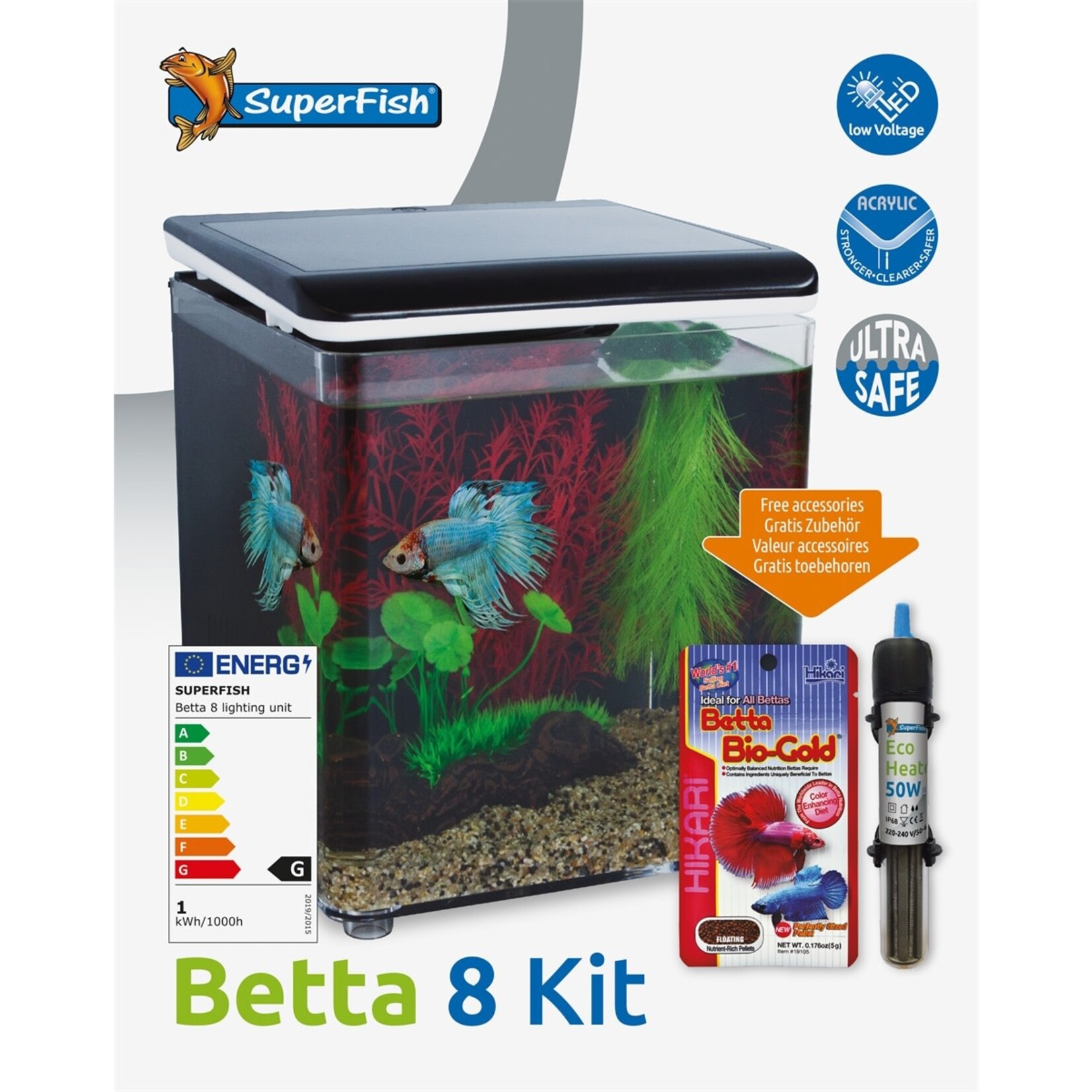 SuperFish Betta 8 aquarium zwart