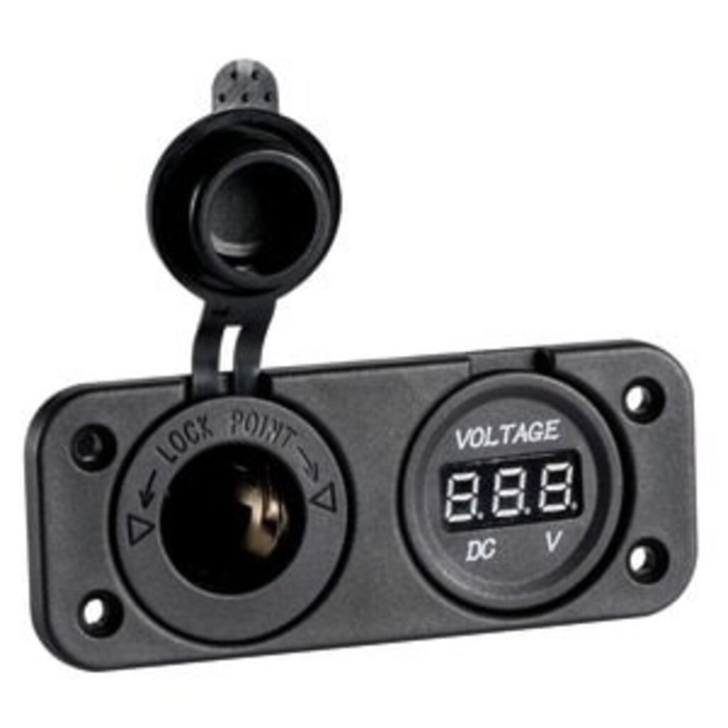 Osculati Digitale voltmeter en stopcontact inbouwmontage