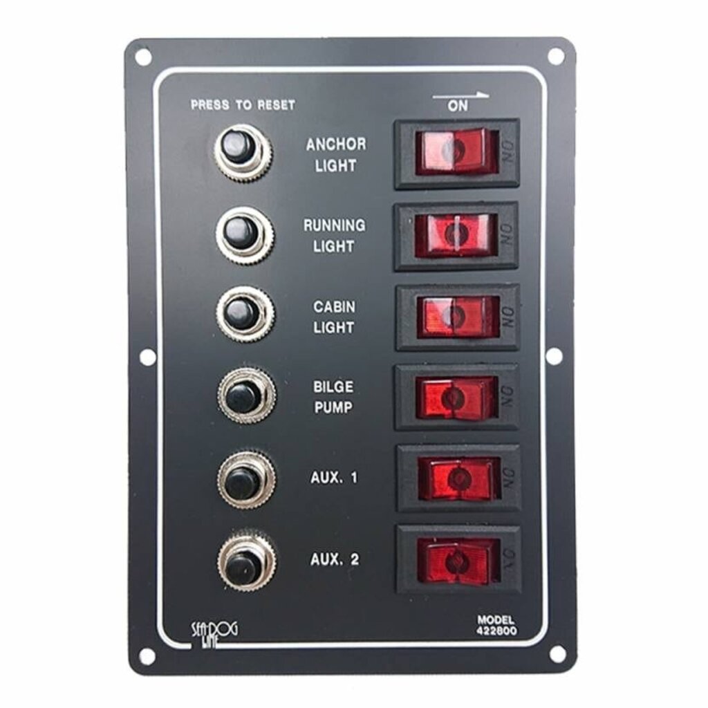 Schakelpaneel aluminium 6 voudig