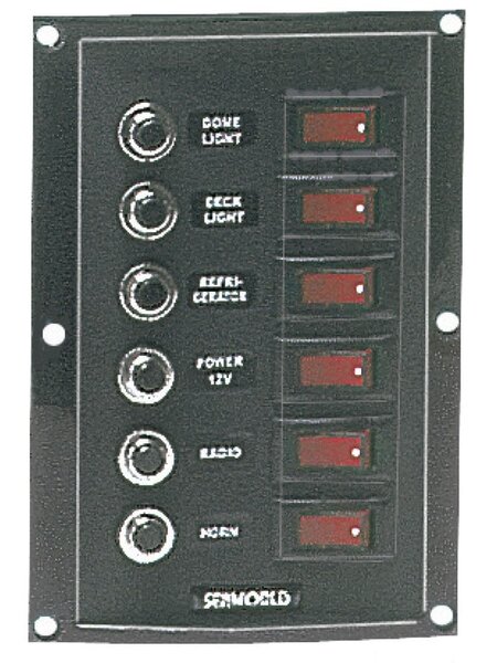 Osculati Verticaal Schakelpaneel 12V 6 schakelaars