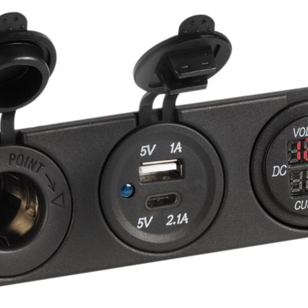 Osculati Voltmeter en ampèremeter 12V USB-A + USB-C