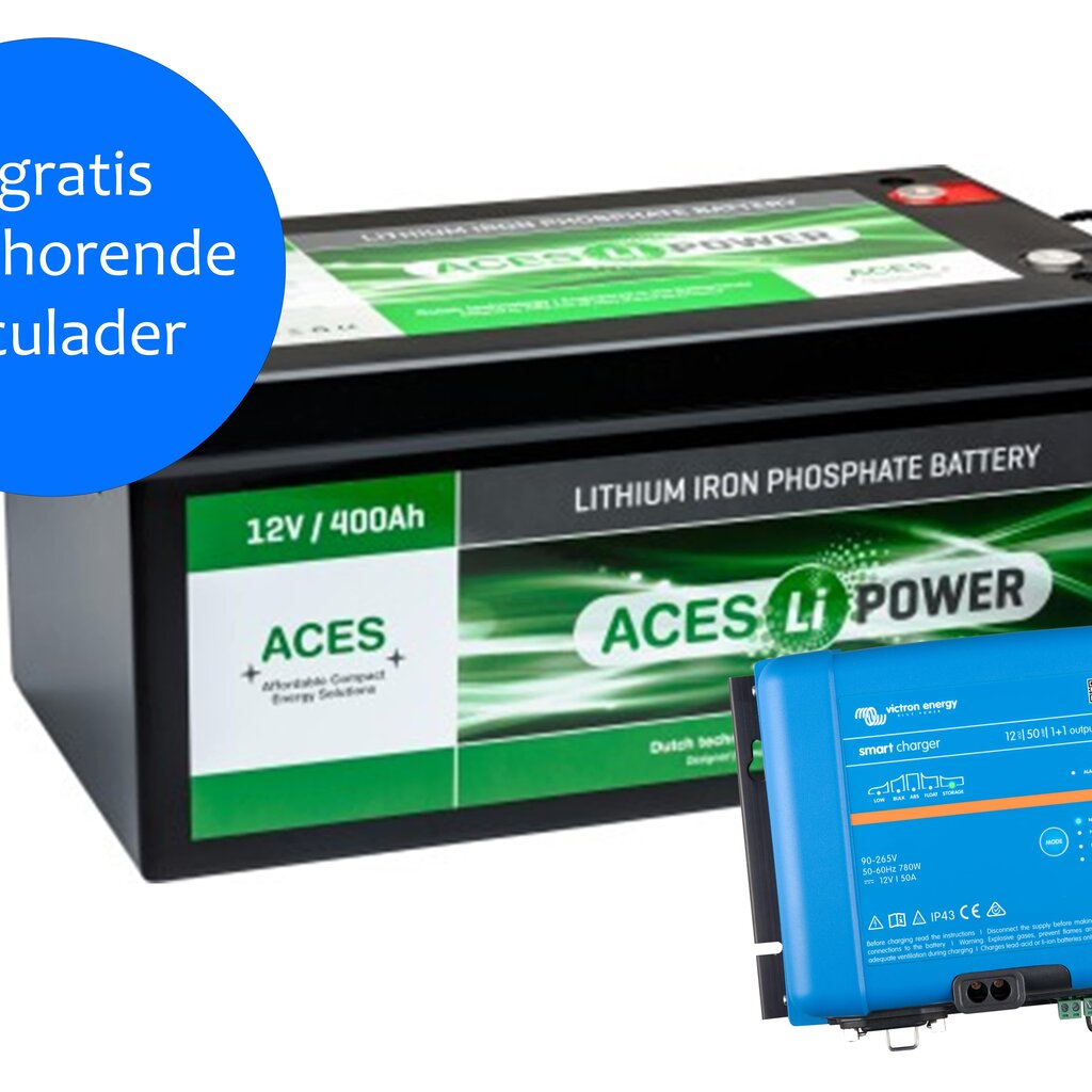 Aces Accu Pakket Lithium 12V 400Ah + Acculader