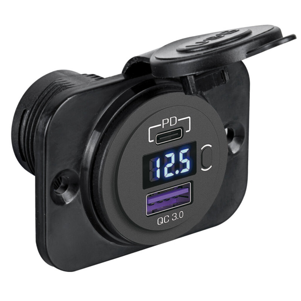 Osculati Digitale voltmeter en USB type A+C